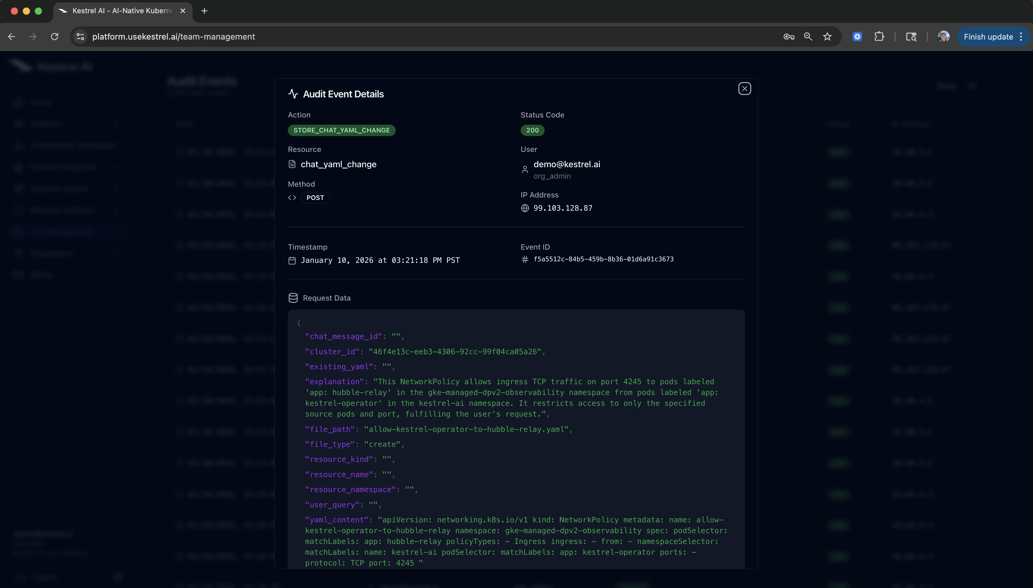 Cloud AI Copilot Audit Log
